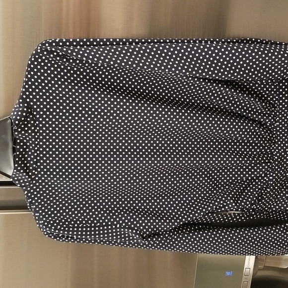 💕ALEXIS💕 Noelle Polka-dot Tie-neck Slit Midi Dress ~ Navy Blue XS - Picture 14 of 16